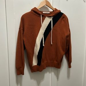 Ellison‎ Orange and Black Size Large Hooded Sweater